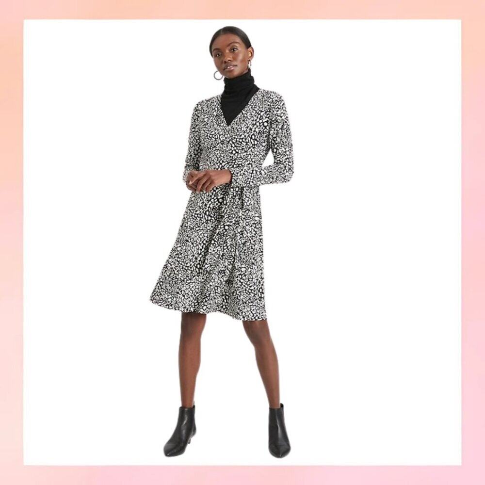 Banana Republic Animal Print Wrap Dress